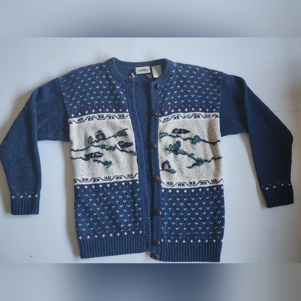 Northern reflections blue sweater long sleeve crew neck